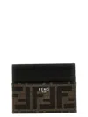 Fendi Ff Jacquard Card Case In Black