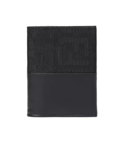 Fendi Ff Jacquard Card Holder In Black