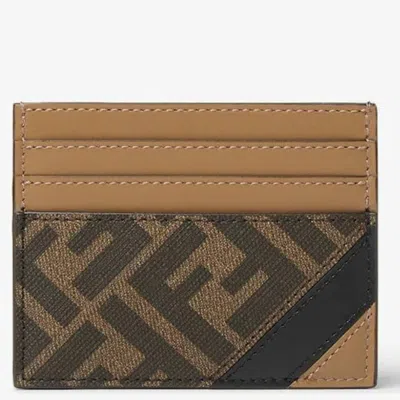 Fendi Ff Jacquard Card Holder In ["brown","beige","black"]