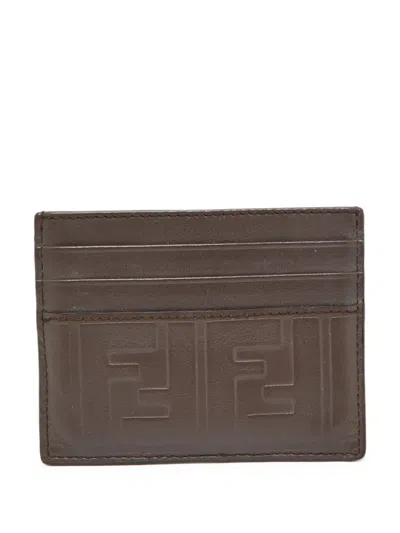 Pre-owned Fendi Ff-jacquard Cardholder