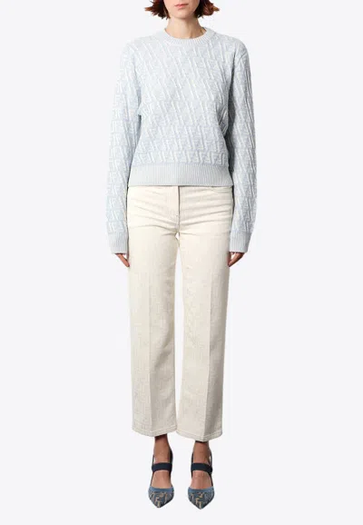 Fendi Ff Jacquard Cashmere And Wool Sweater