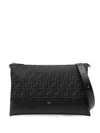 Fendi Ff Pattern Shoulder Bag In Black