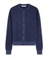 Fendi Ff Jacquard Crewneck Buttoned Cardigan In Blue