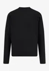 Fendi Ff Jacquard Crewneck Sweater In Black