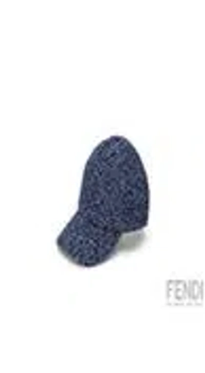 Fendi Ff Jacquard Denim Baseball Hat