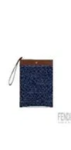 Fendi Ff Jacquard Denim Clutch