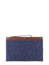 Fendi Ff Jacquard Denim Clutch