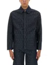 Fendi Giubbino In Denim Ricamato Uomo In Blue