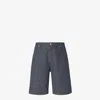 Fendi Ff Jacquard Denim Shorts In Blue