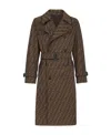 Fendi Ff Jacquard Double-breasted Trench Coat In Brown