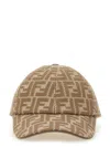 Fendi Beige Ff Canvas Baseball Cap In Dove