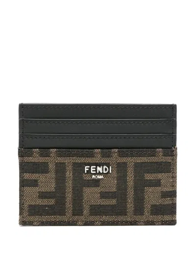 FENDI FF JACQUARD FABRIC CARD HOLDER