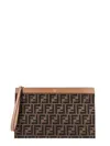 Fendi Rectangle Wrist Strap Clutch Bag In Brown