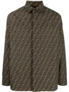 Fendi Twill Shirt Featuring Printed Pattern In Brown