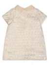 Fendi Ff-jacquard Flared Dress In Neutrals