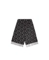 Fendi Ff Jacquard Fringed-edge Scarf In Black