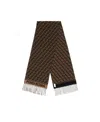 Fendi Brown Wool And Cashmere Scarf In Black