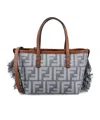Fendi Chic Shoulder Bag With Fringe And Handles In Gray