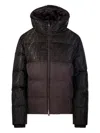 Fendi Women Brown Down Jacket With Drawstring Hood And Ff Motif In Tech Fabric Woman In Burgundy