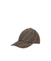 Fendi Ff Pattern Cap In Brown