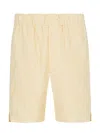 Fendi Men Jacquard Linen And Cotton Bermuda Shorts With All-over Ff Motif In Neutral