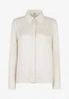 Fendi Ff Silk Oversized Shirt Clothing In White