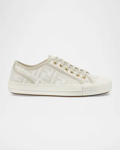FENDI FF JACQUARD LOW-TOP SNEAKERS