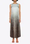 Fendi Silk Midi Dress With Gradient Design In Multi