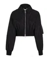 Fendi Ff-jacquard Padded Cropped Jacket In Black