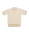 Fendi Ff-jacquard Polo Shirt In Nude