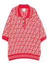 Fendi Ff-jacquard Polo Shirt In Red