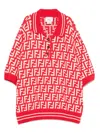 Fendi Ff-jacquard Polo Shirt In Red