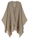 Fendi 'ff' Jacquard Poncho In Gray
