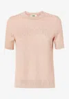 Fendi Ff Cotton And Viscose Sweater In Pink