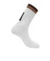 Fendi Ff Jacquard Ribbed Socks In White