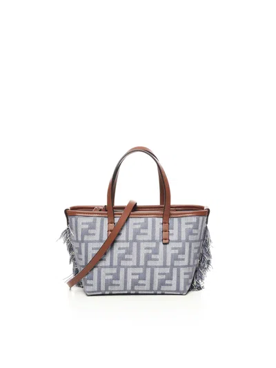 Fendi Ff Jacquard Roll Mini Bag In Blue