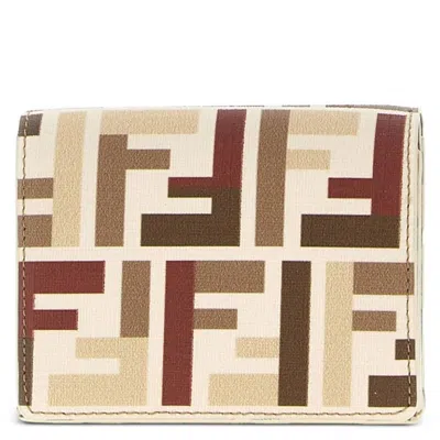 Fendi Ff Jacquard Roma Tri-fold Wallet In ["gold Tone","multi-color"]