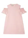 Fendi Ff-jacquard Ruffled Midi Dress In Pink