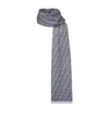 Fendi Ff Jacquard Frayed-edge Scarf In Gray