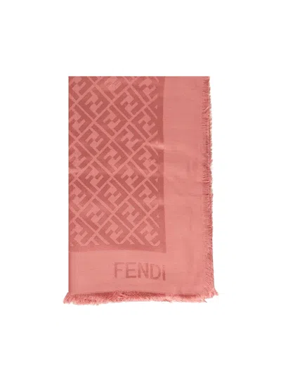 Fendi Ff Jacquard Shawl In Pink