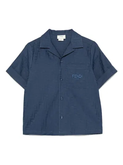 Fendi Ff-jacquard Shirt In ブルー