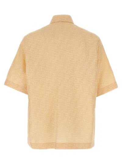 Fendi Ff Jacquard Shirt In Neutral