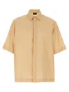 Fendi Men Jacquard Linen And Cotton Shirt With All-over Ff Embroidery