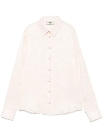 Fendi Ff-jacquard Shirt In Orange