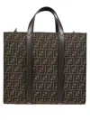Fendi Recycled Ff Jacquard Fabric Tote Bag In Brown