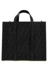 Fendi Structured Monogram Tote Bag With Detachable Strap In Black
