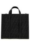 Fendi Structured Monogram Tote Bag With Detachable Strap In Black