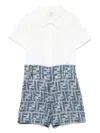 Fendi Ff Jacquard Shorts Set In White
