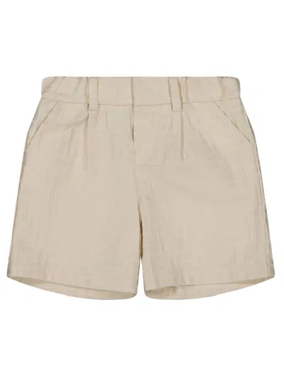 Fendi Babies' Ff Jacquard Shorts In Shell