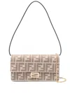 Fendi Ff-jacquard Shoulder Bag In Brown